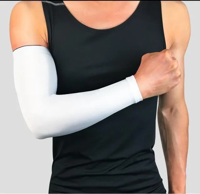 1Pcs Breathable Quick Dry UV Protection Running Arm Sleeves Basketball Elbow Pad Fitness Armguards Sports Cycling Arm Warmers