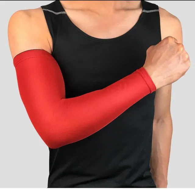 1Pcs Breathable Quick Dry UV Protection Running Arm Sleeves Basketball Elbow Pad Fitness Armguards Sports Cycling Arm Warmers