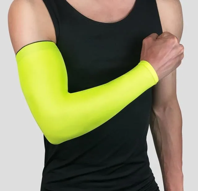 1Pcs Breathable Quick Dry UV Protection Running Arm Sleeves Basketball Elbow Pad Fitness Armguards Sports Cycling Arm Warmers