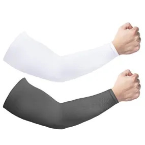 2 Pairs Sun UV Protection Cooling Arm Sleeves for Men & Women, UPF 50 Arm Cover