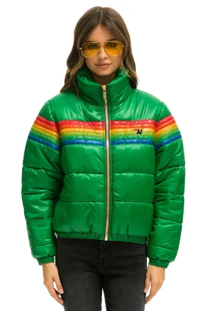 6 STRIPE LUXE APRES PUFFER JACKET - GLOSSY AMAZON