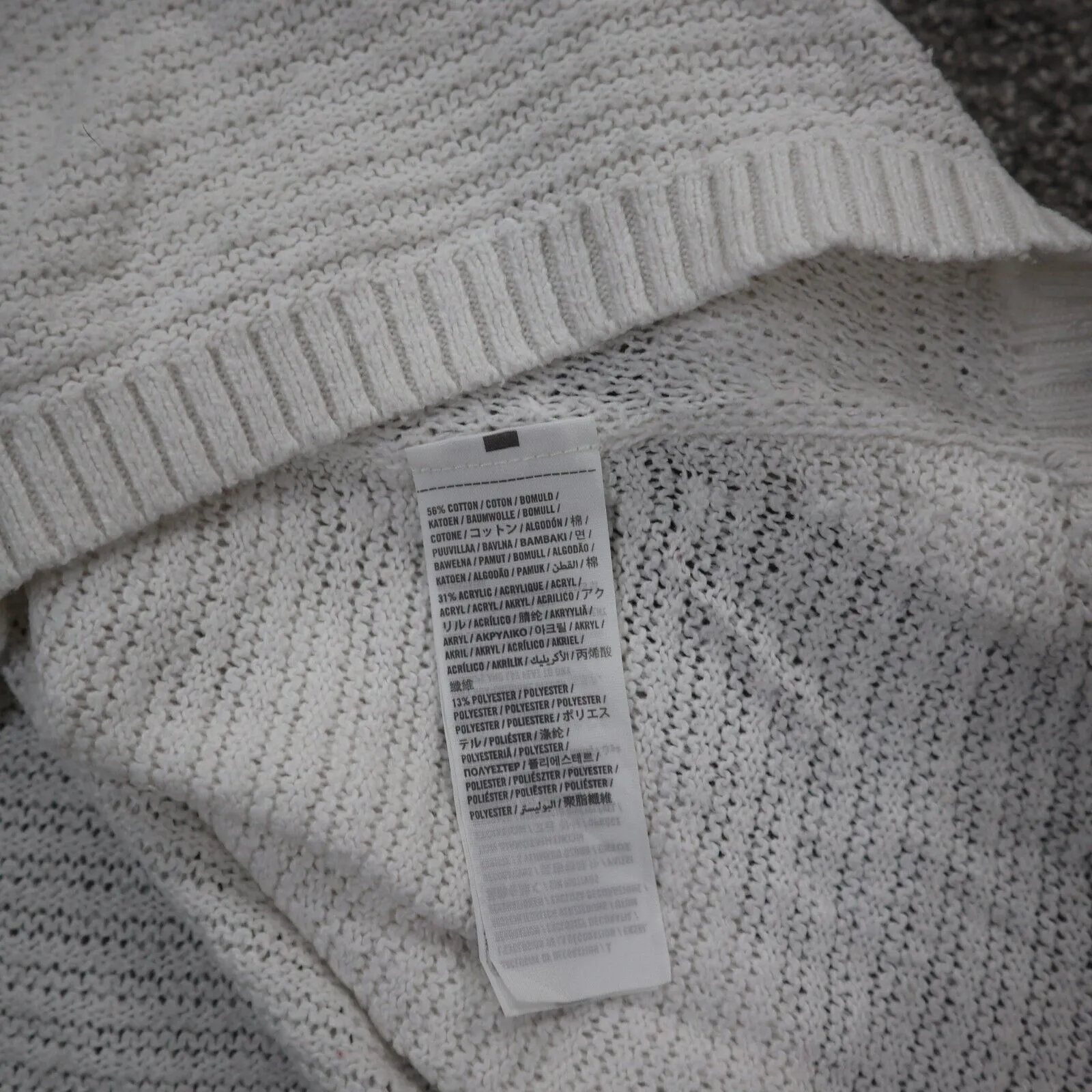 Abercrombie & Fitch Womens Pullover Hooded Sweater Knitted White Size Medium