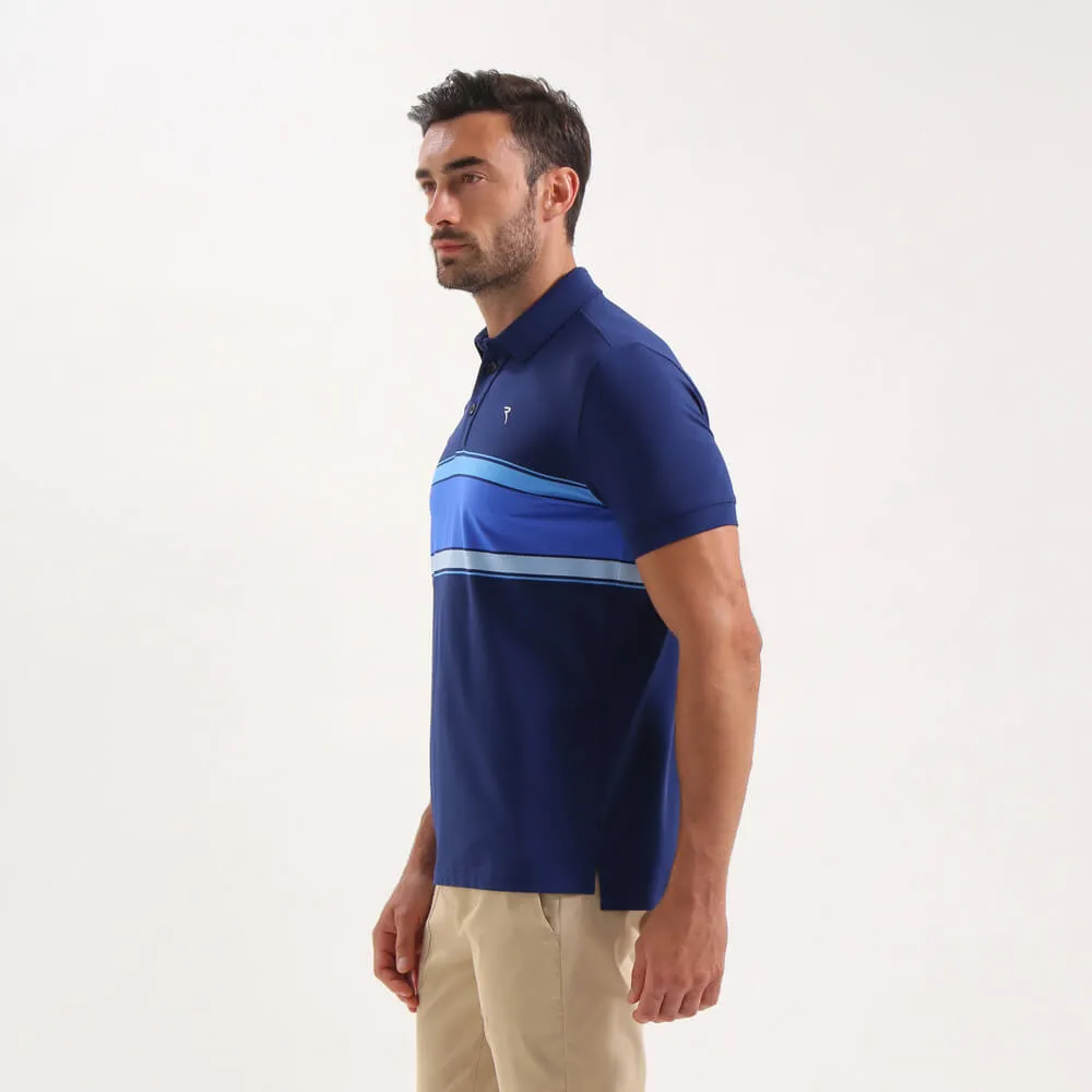 AGELONG | STRIPED SUNBLOCK® POLO | FINAL SALE