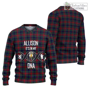 Allison Red Tartan Ugly Sweater with Family Crest DNA In Me Style