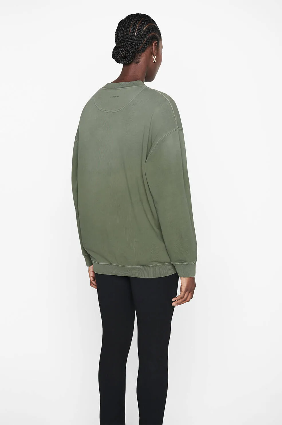 Anine Bing - Cody Sweatshirt Vintage Bing in Washed Dusty Olive