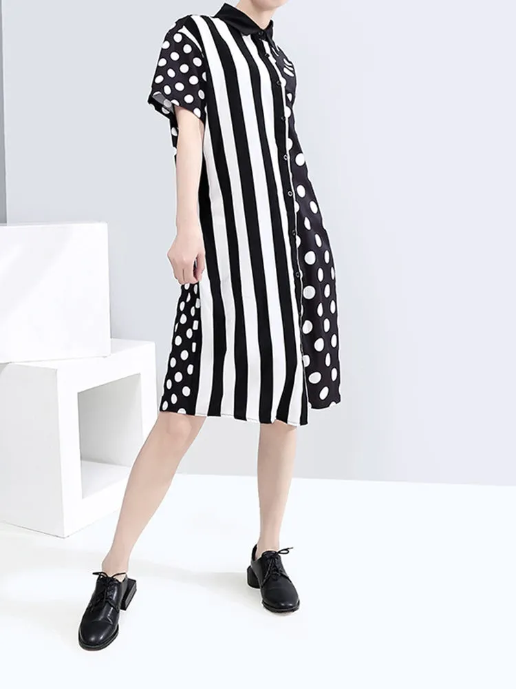 Annie Stripe Dot - Short Sleeve Dress