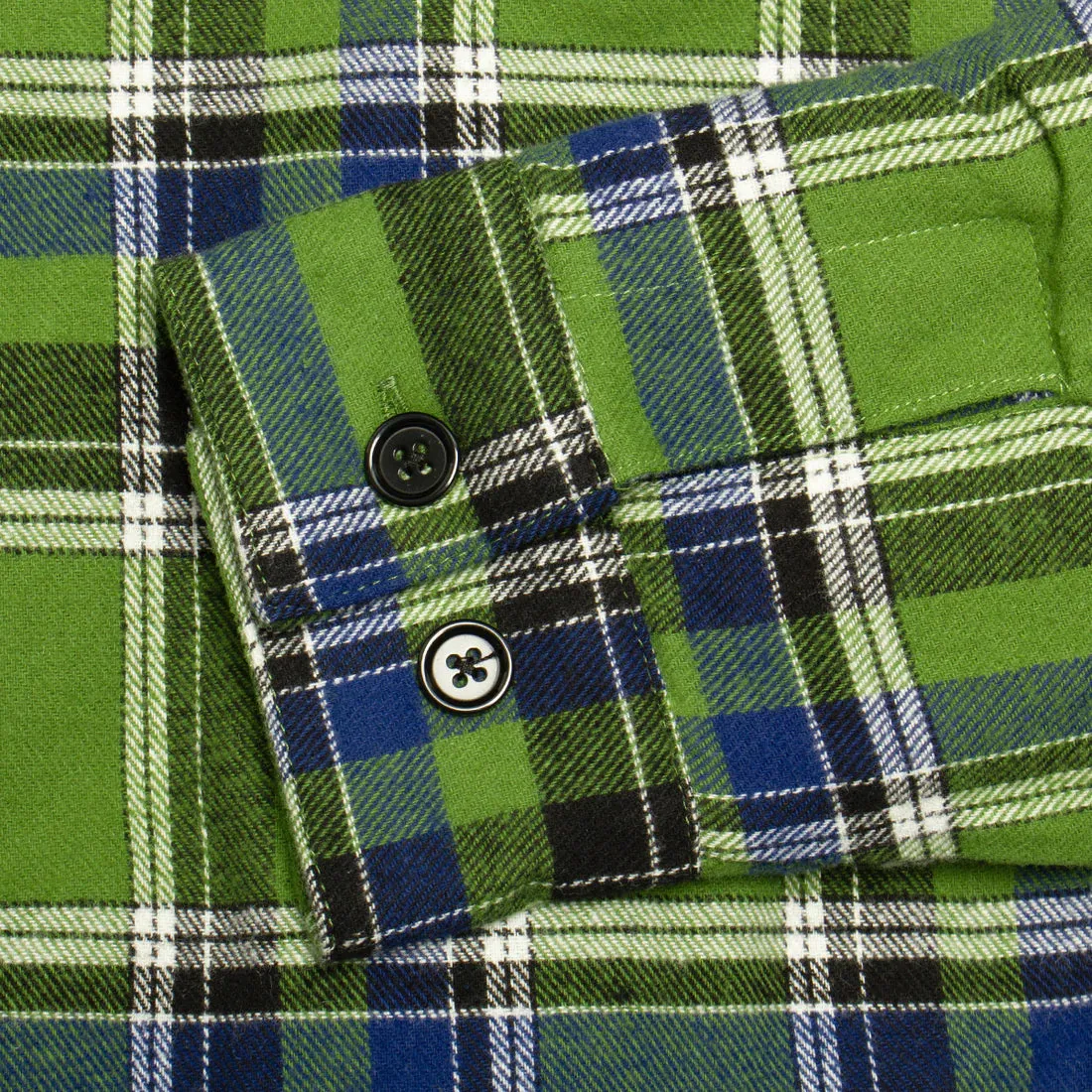 Antihero Basic Eagle Flannel Jacket: Green/Blue w/Orange Emb