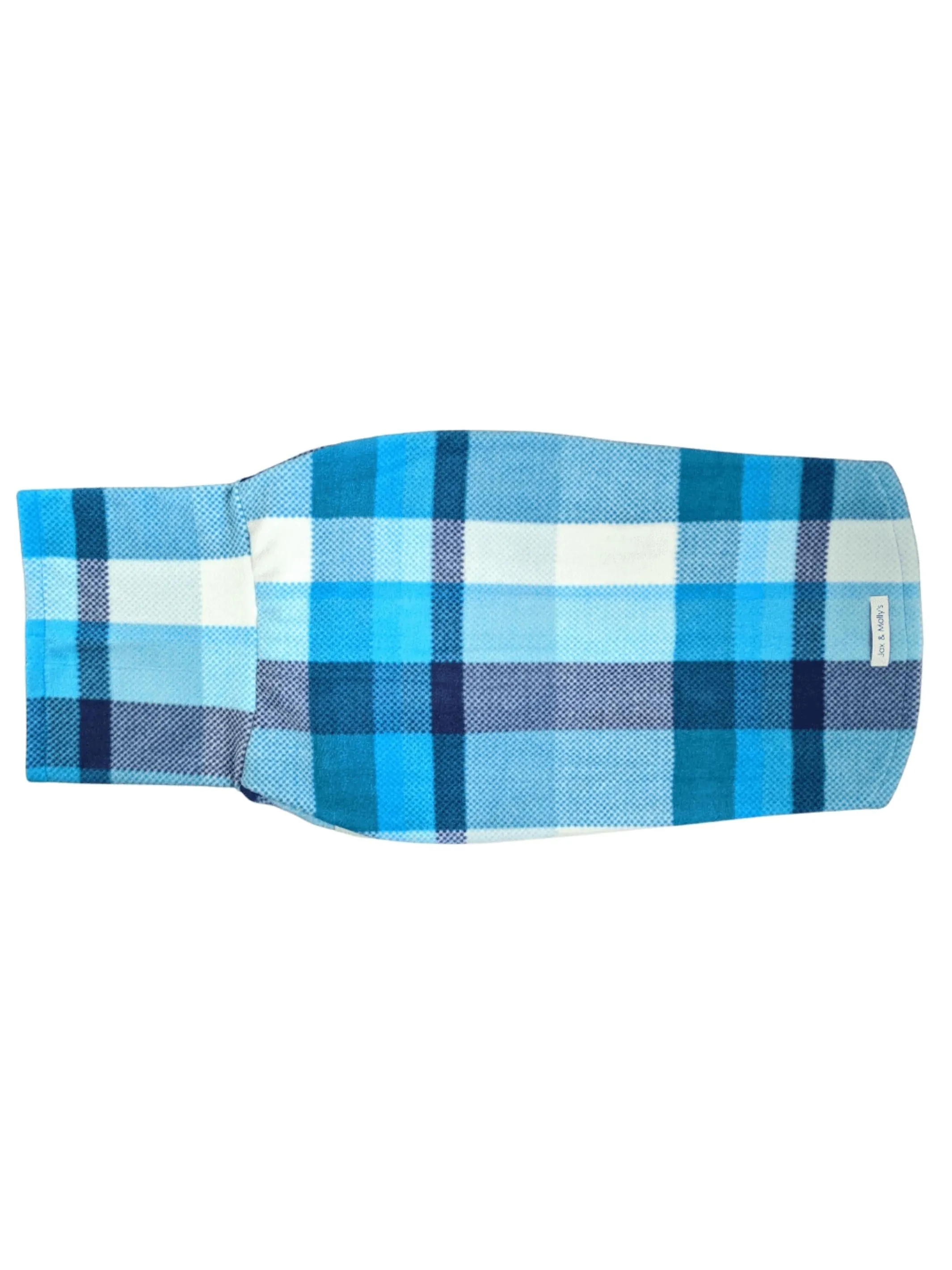 Baby Blue Plaid Dog Sweater