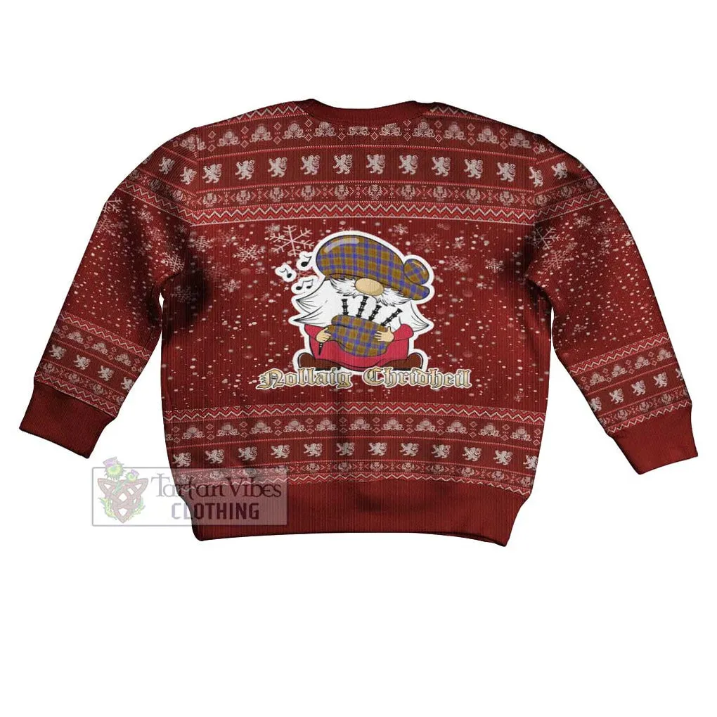 Balfour Clan Christmas Kid Ugly Sweater with Gnome Playing Bagpipes