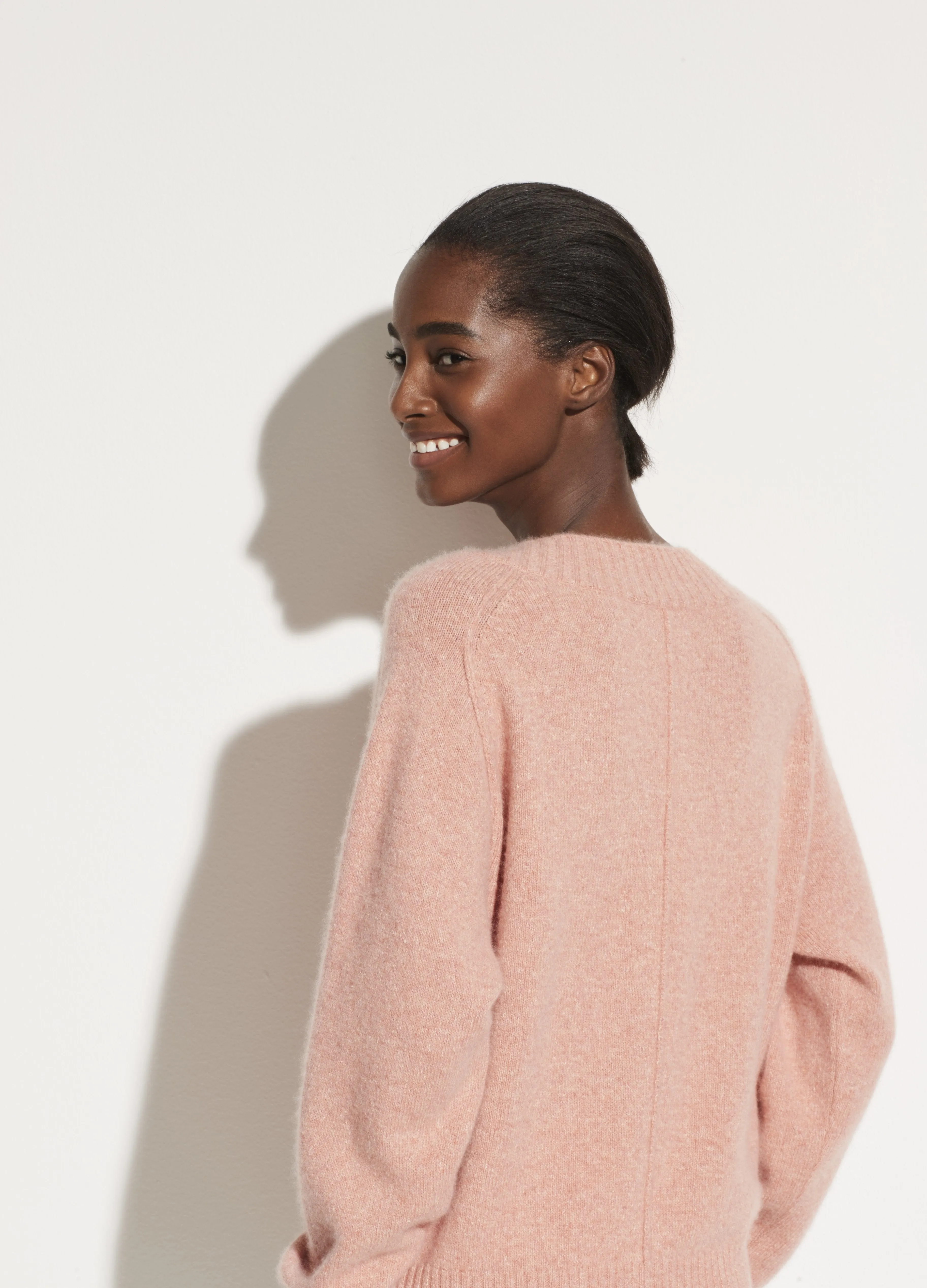 Band Collar Raglan Pullover in Peach Blossom