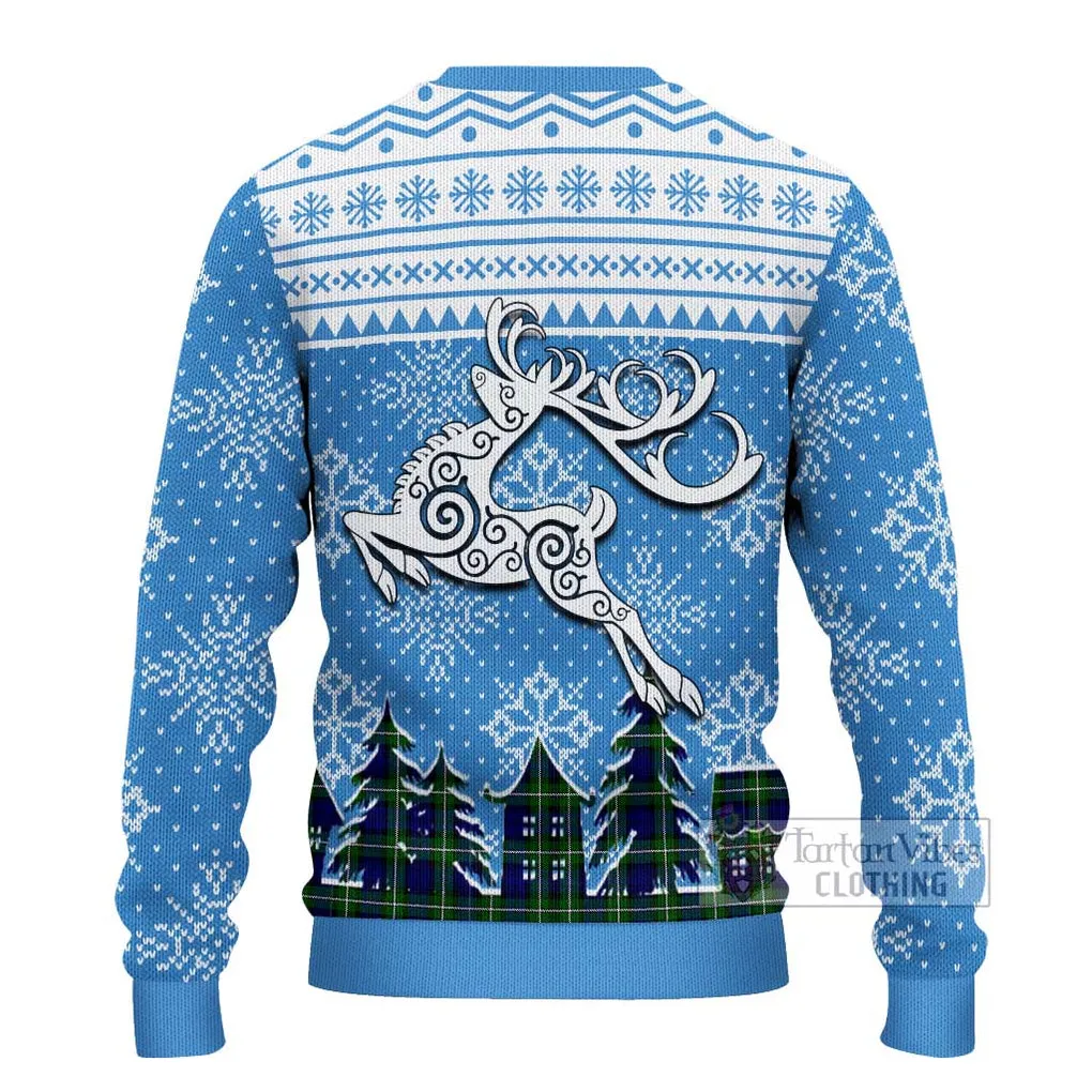 Bannerman Clan Christmas Ugly Sweater with Tartan and Celtic Reindeer Style