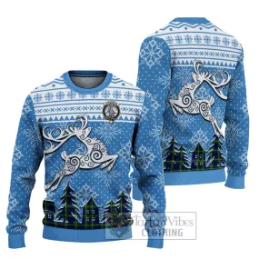 Bannerman Clan Christmas Ugly Sweater with Tartan and Celtic Reindeer Style