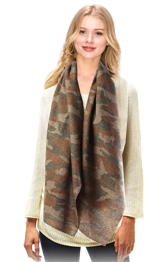 BASC7612 Camoflage Printed Oblong Scarf