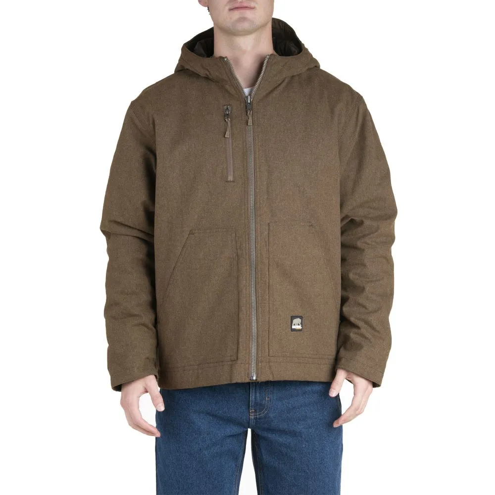 'Berne' Men's Heathered Modern Hooded Jacket - Bark