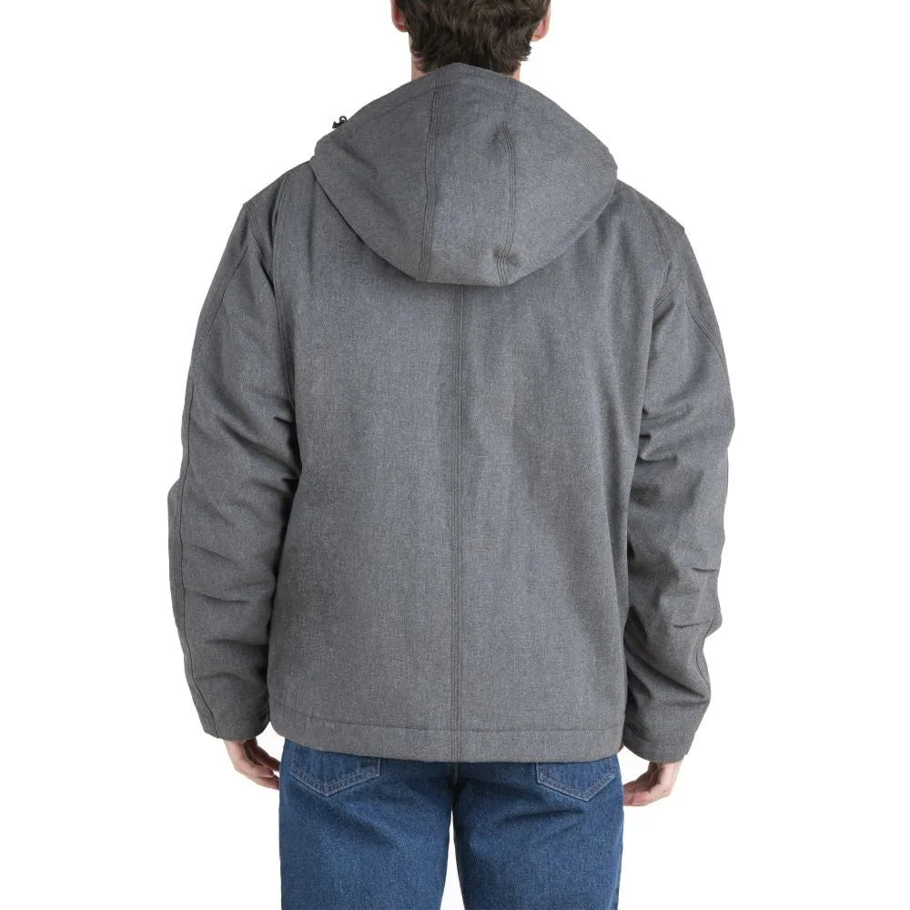 'Berne' Men's Heathered Modern Hooded Jacket - Titanium