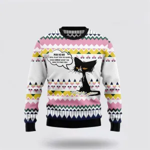 Black Cat Piss Me Off Ugly Christmas Sweater For Men And Women, Best Gift For Christmas, Christmas Fashion Winter