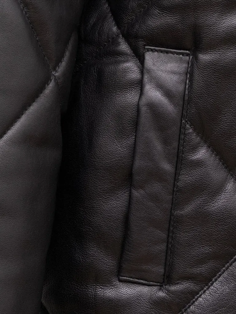 Black Quilted Leather Jacket