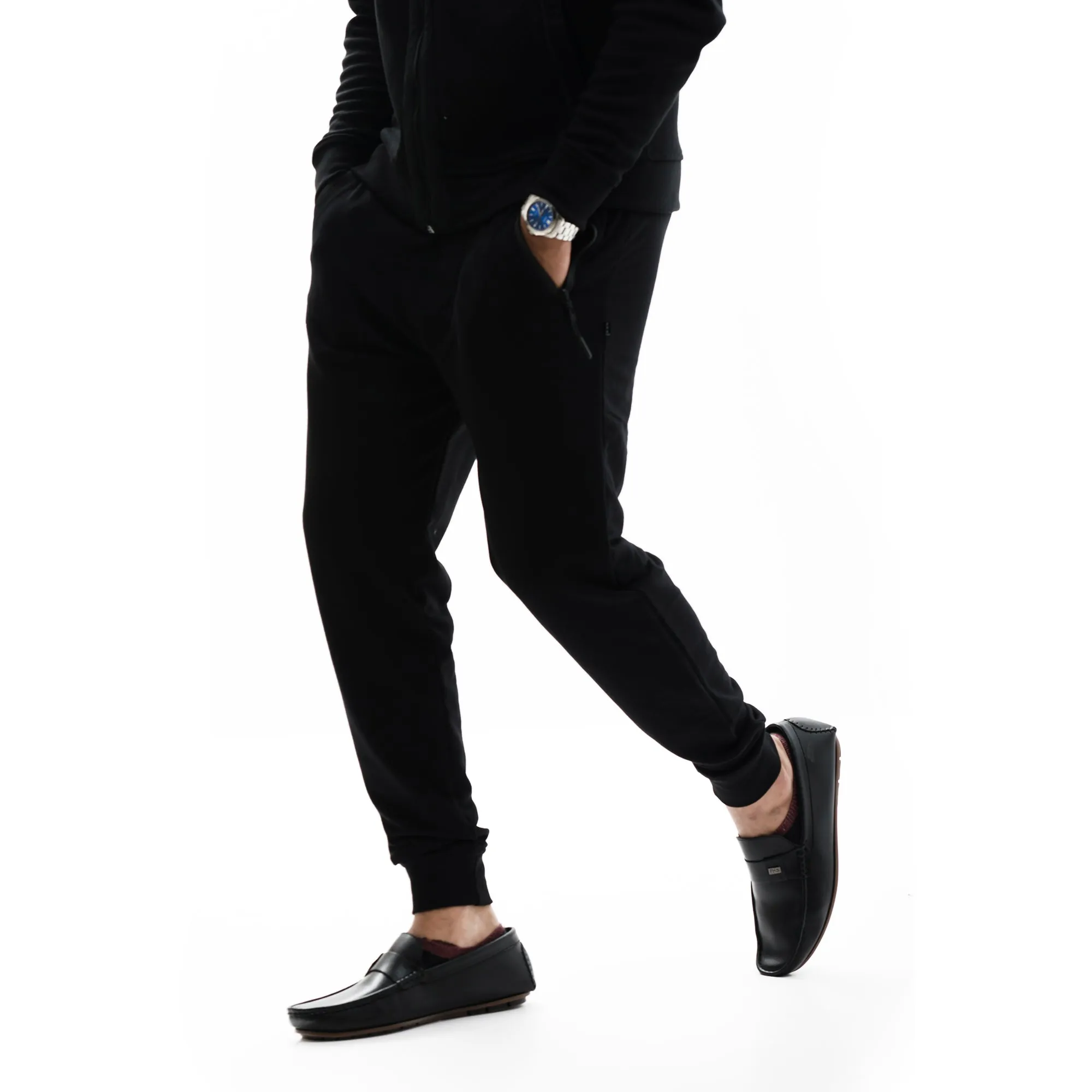 Black Slim-Fit Jogger Pants