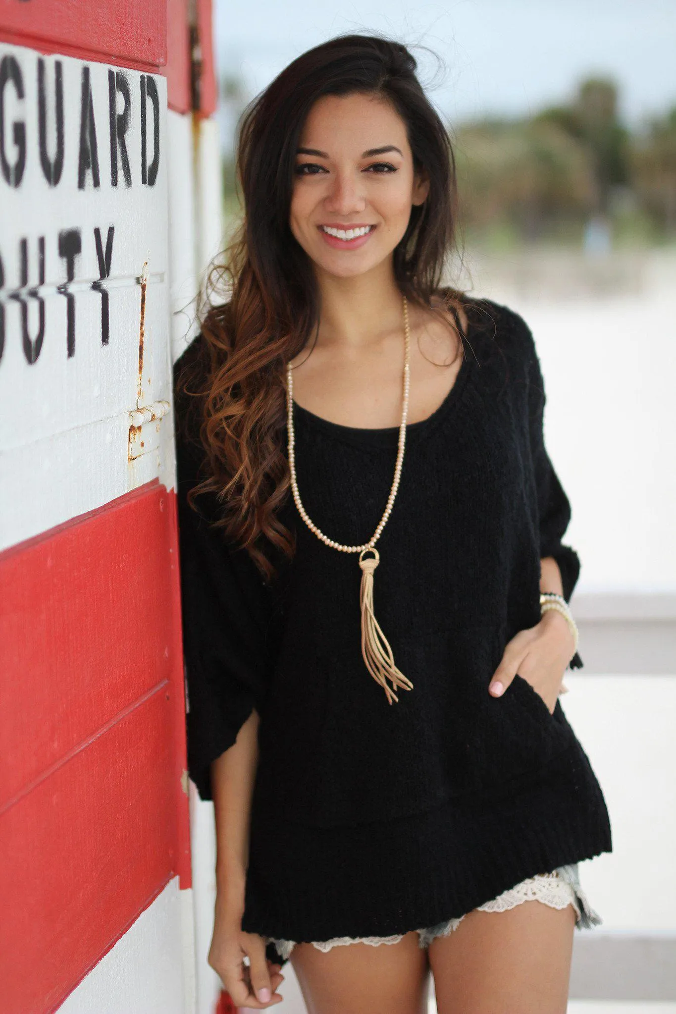 Black Sweater with Pocket