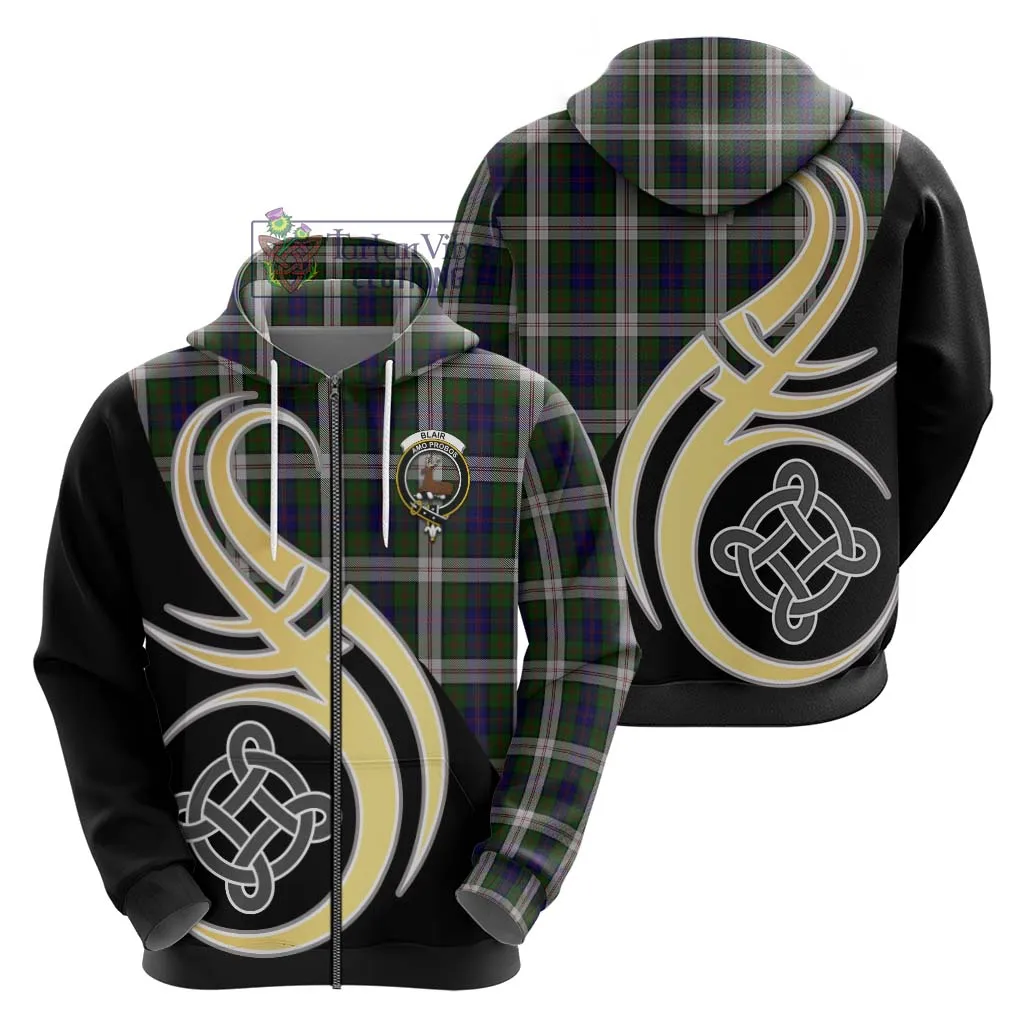 Blair Dress Tartan Hoodie with Family Crest and Celtic Symbol Style