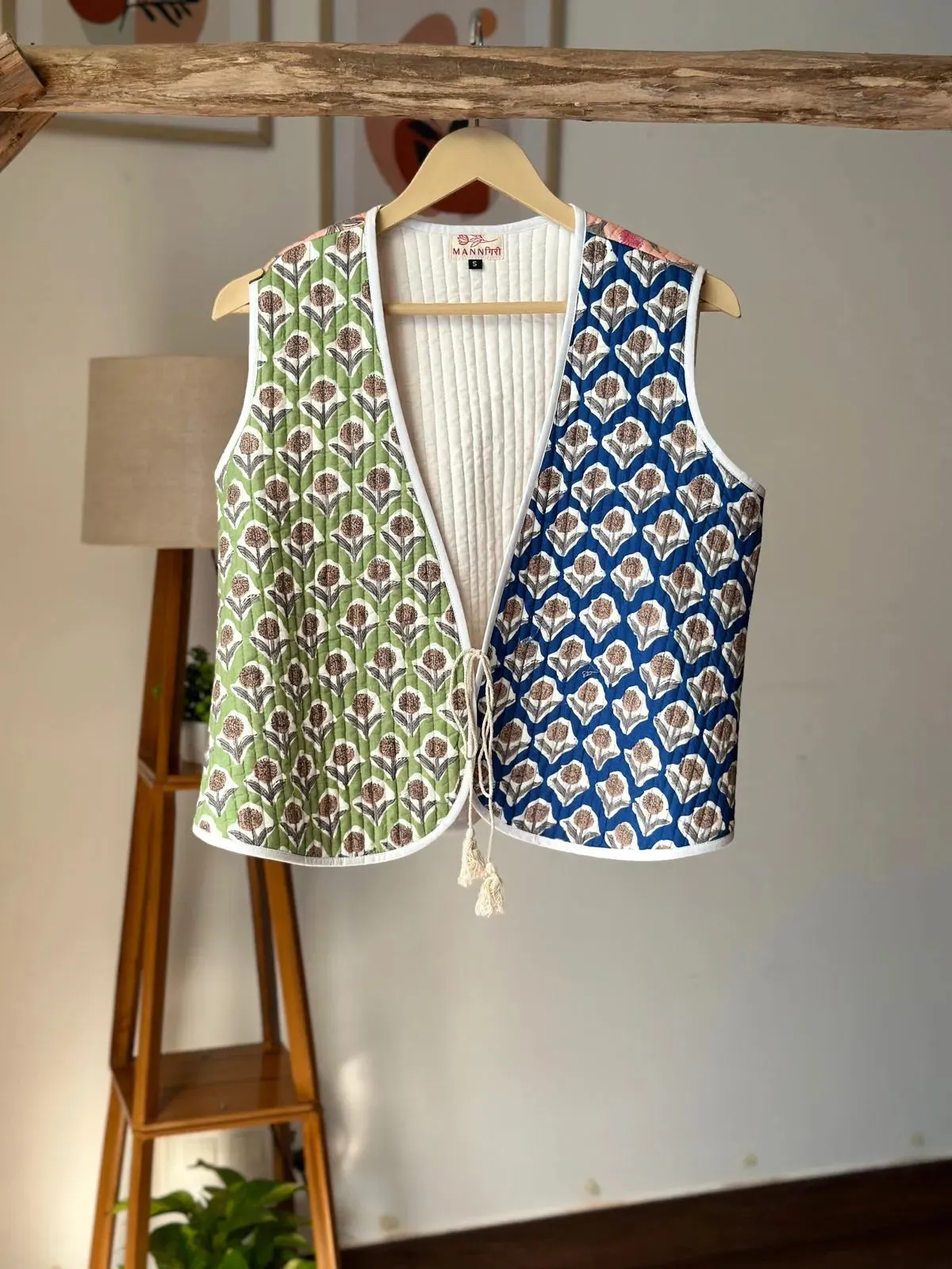 Block Printed Quilted Vest Jacket