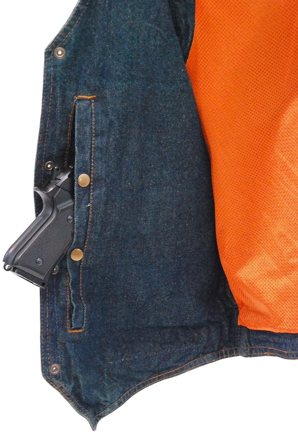 Blue Denim Vest w/Large Inside Pockets #VMC42703U