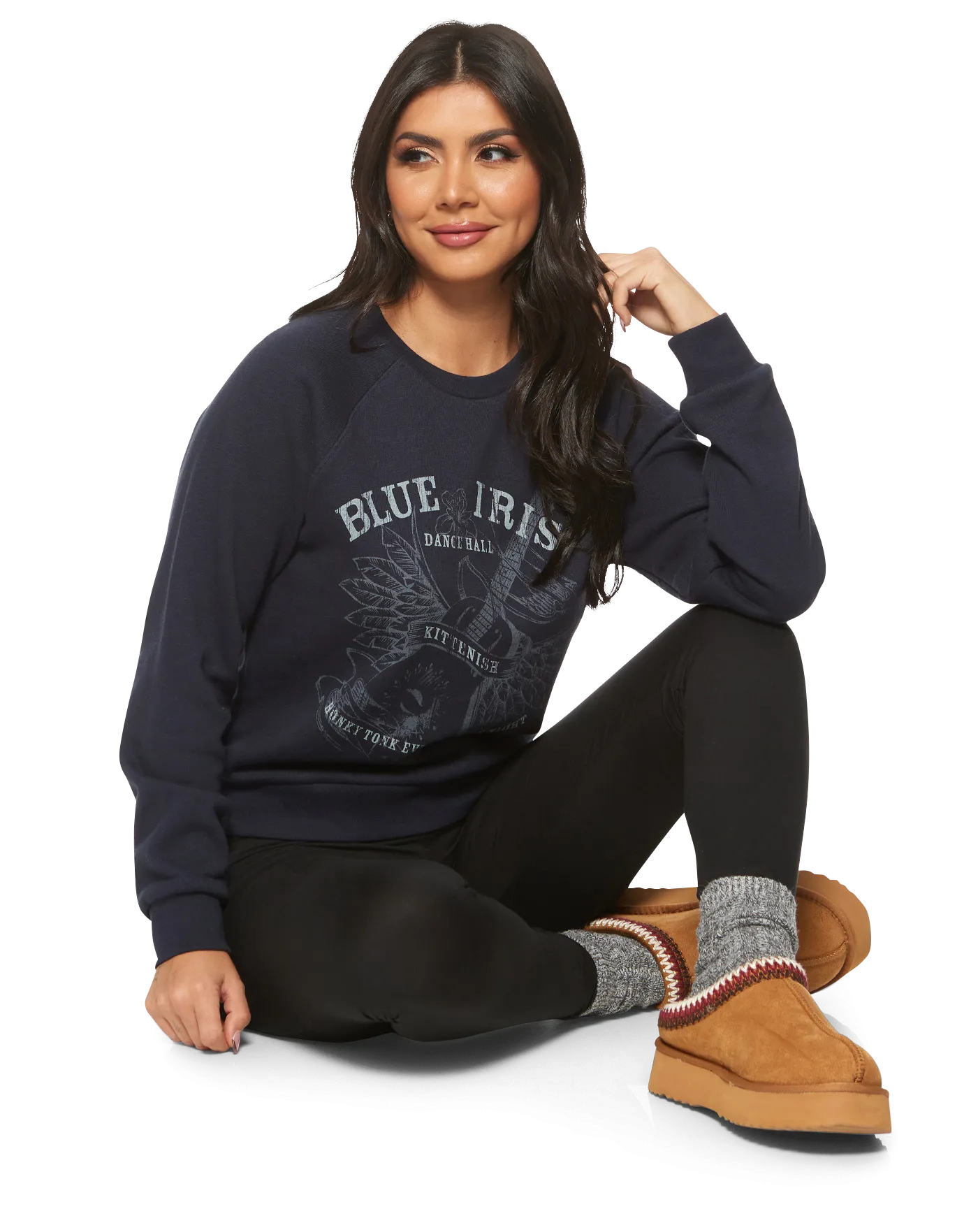 BLUE IRIS CREWNECK SWEATSHIRT