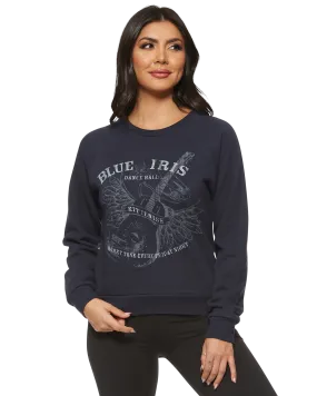 BLUE IRIS CREWNECK SWEATSHIRT