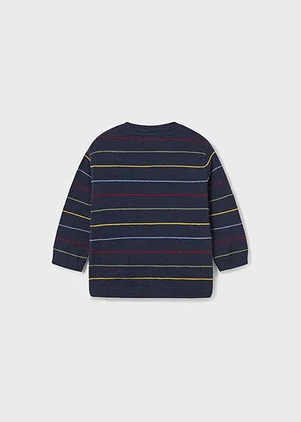 Blue Multi-Stripe Boy's Sweater - Select Size