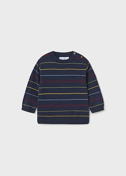 Blue Multi-Stripe Boy's Sweater - Select Size