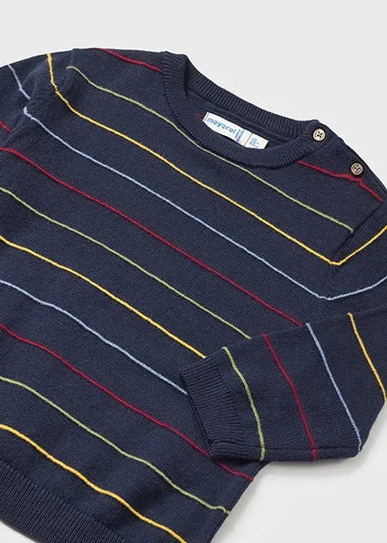 Blue Multi-Stripe Boy's Sweater - Select Size