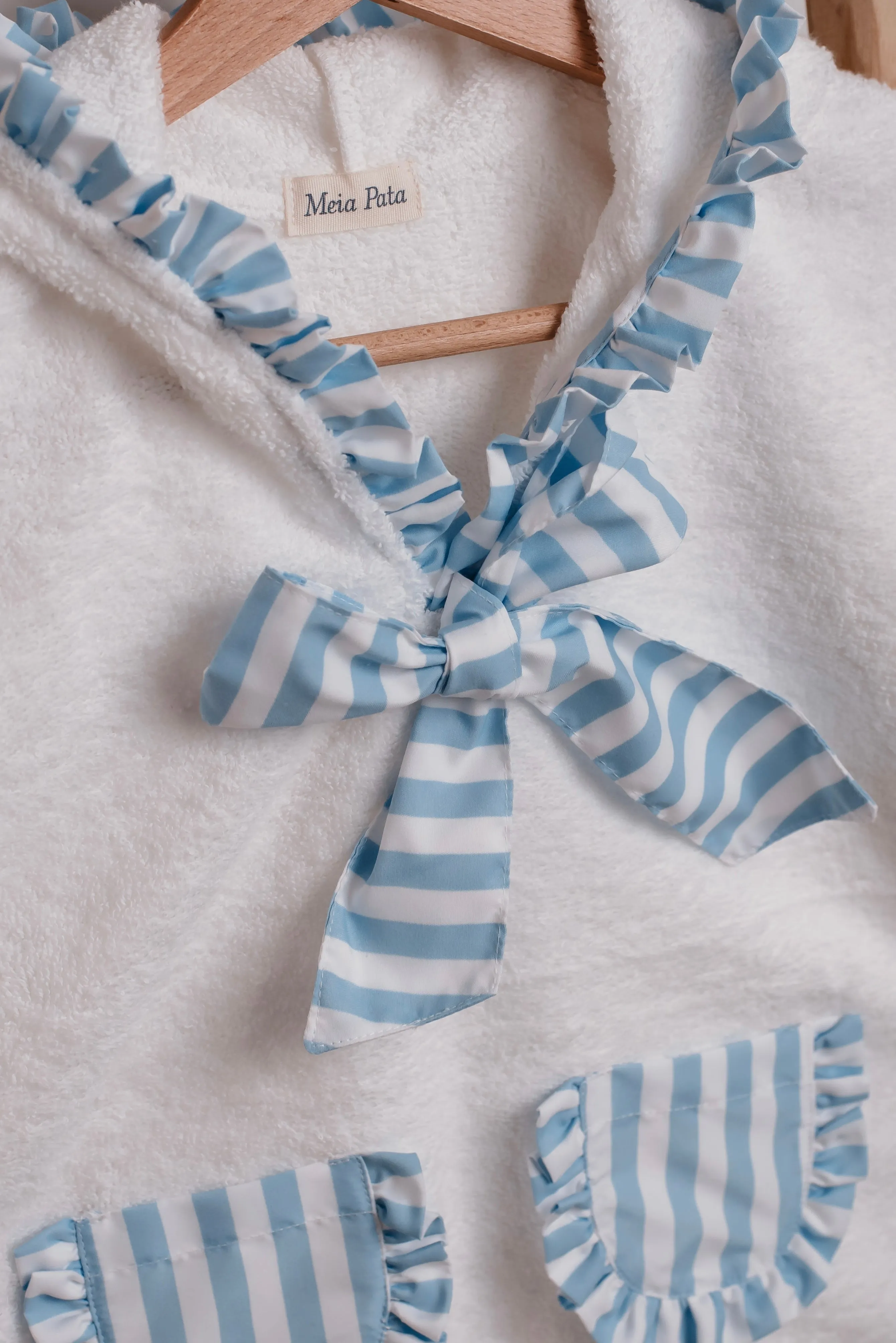 Blue Stripes Girls Poncho