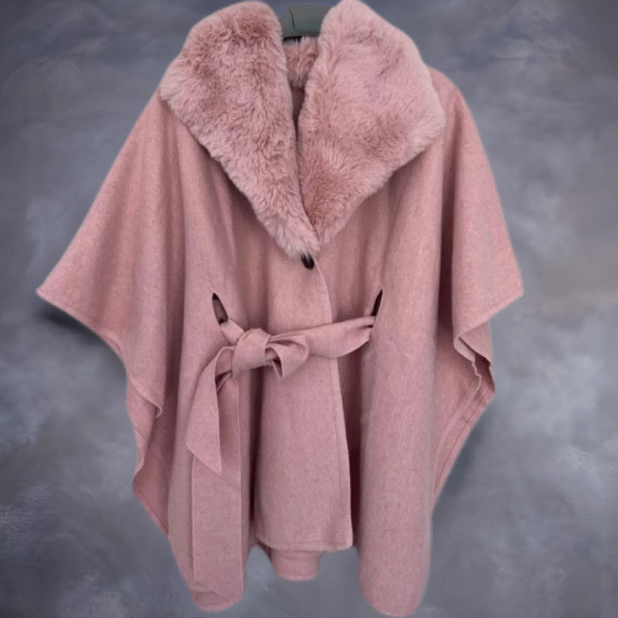 Blush RITZY Wool Blend Cape Free Size