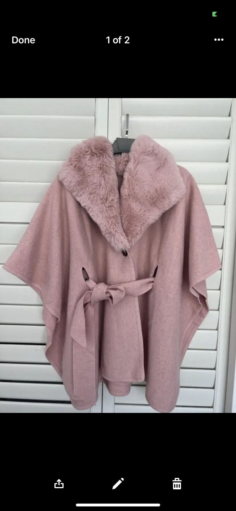 Blush RITZY Wool Blend Cape Free Size