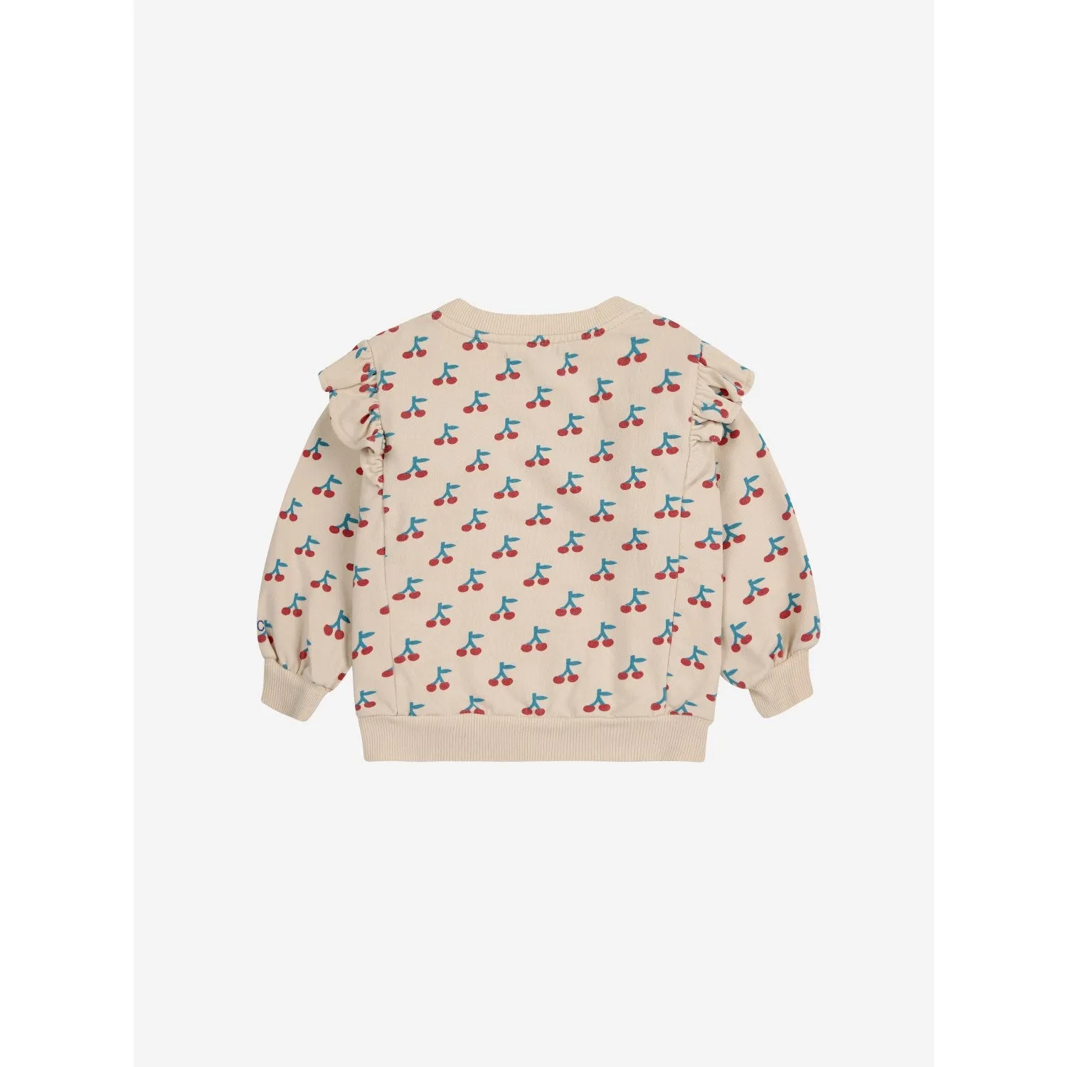 Bobo Choses White Cherry All Over Ruffle Crewneck