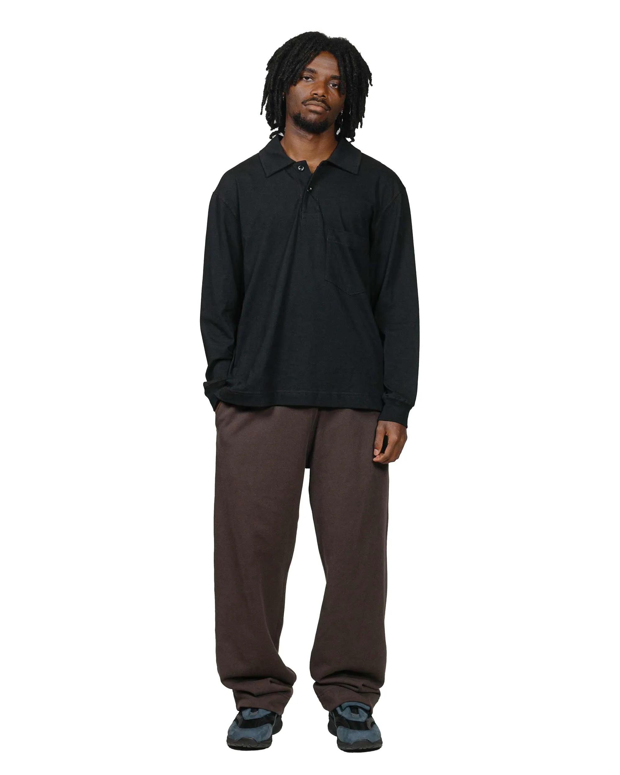 Body of Work Clove Long Sleeve Polo Black/Loam Brown