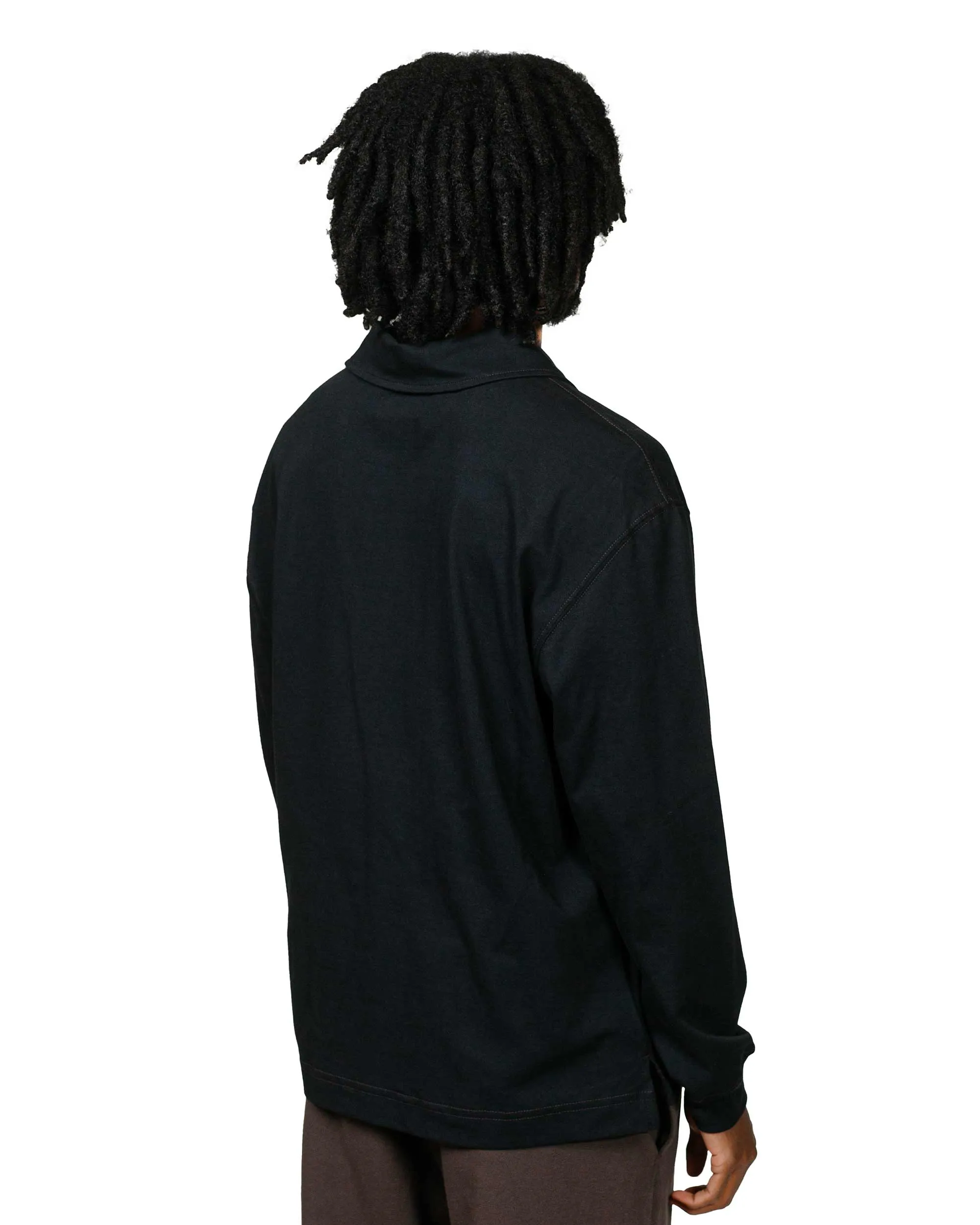 Body of Work Clove Long Sleeve Polo Black/Loam Brown