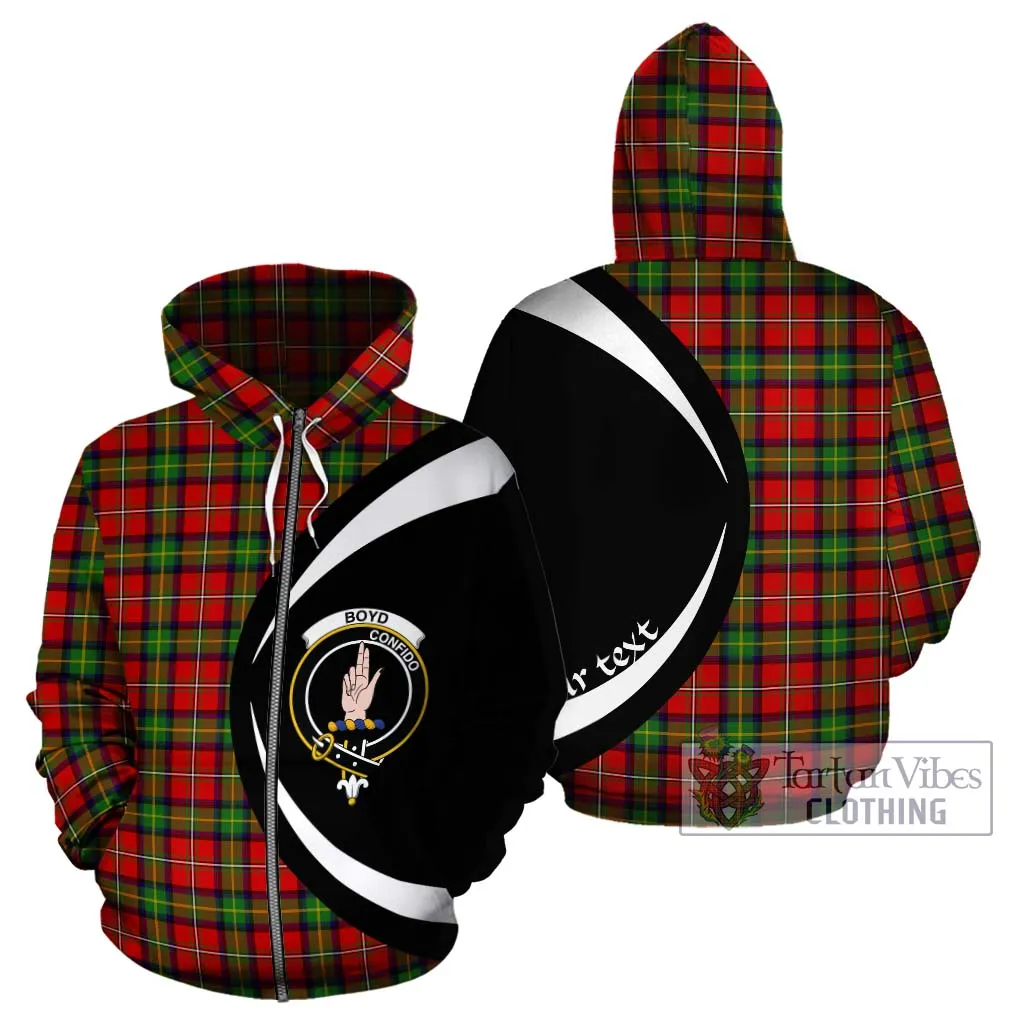 Boyd Tartan Hoodie with Family Crest Circle Style