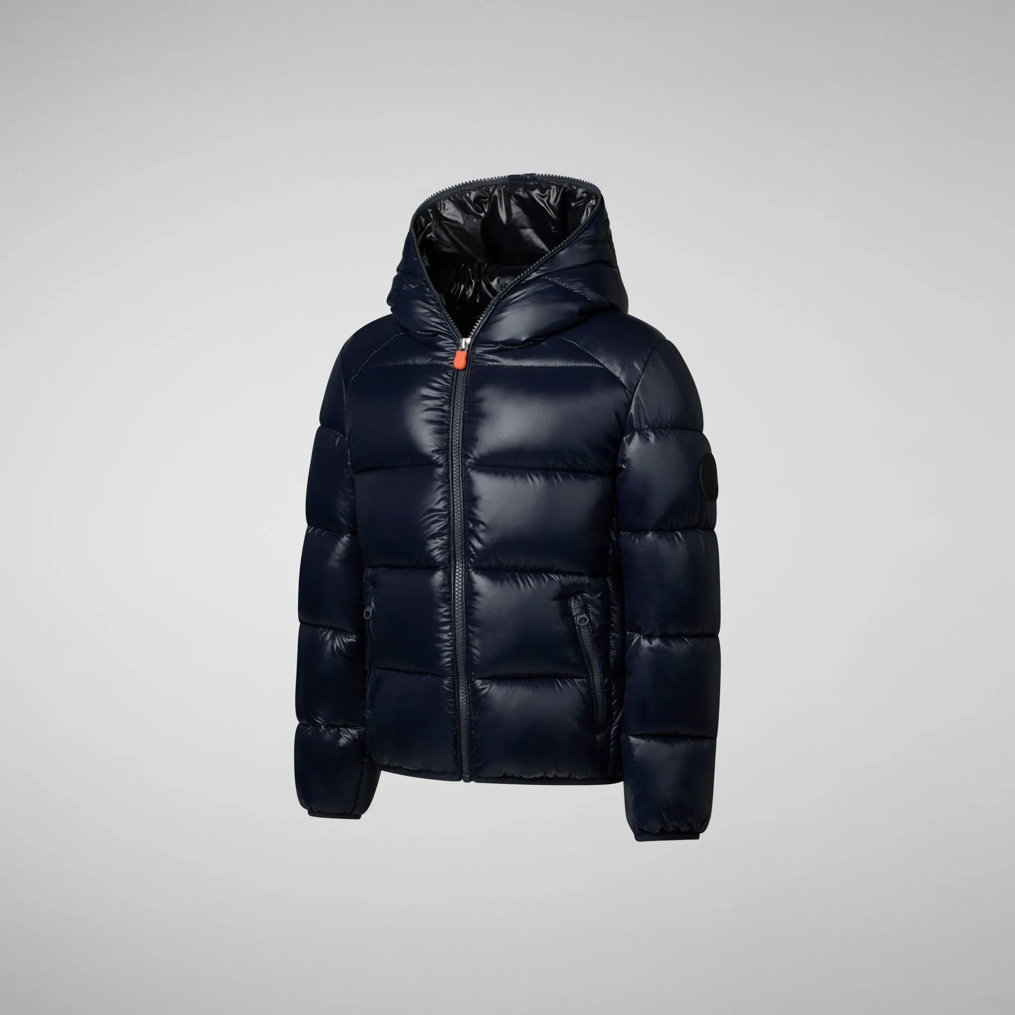 Boys' Hooded Animal free Puffer Jacket Artie in blue black