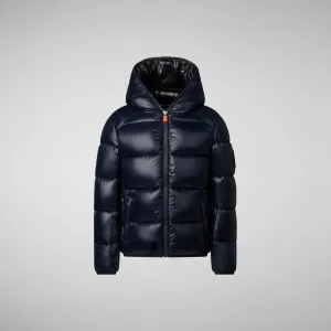 Boys' Hooded Animal free Puffer Jacket Artie in blue black