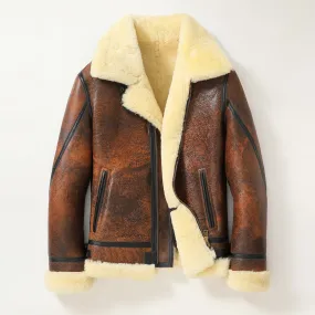 Brown Men's Shearling B3 Bomber Jacket