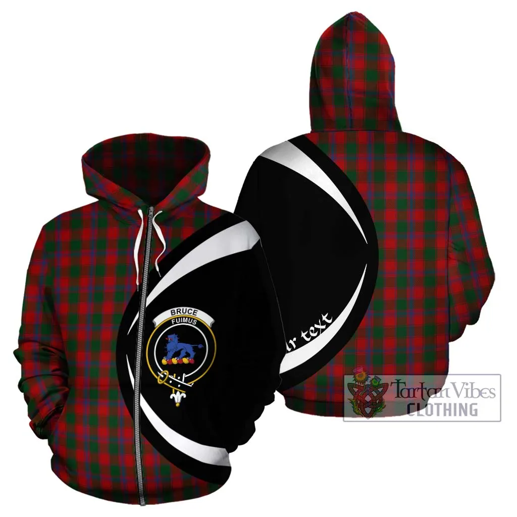 Bruce Old Tartan Hoodie with Family Crest Circle Style