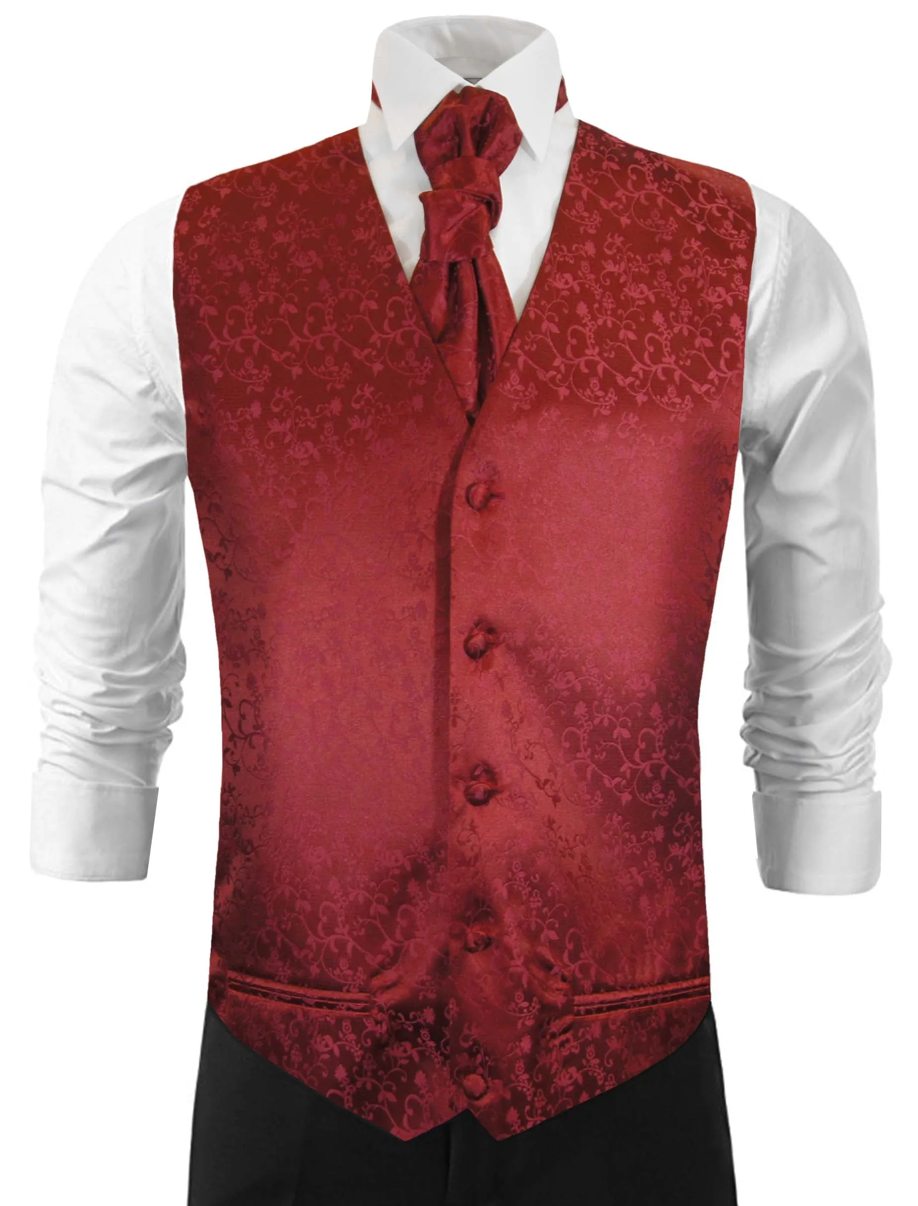 Burgundy Vines Tuxedo Vest Set