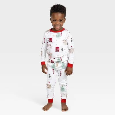 Burt's Bees Baby Kids' 2pc Christmas Pajama Set - White 4