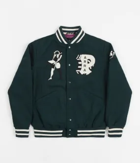 by Parra Cloudy Star Varsity Jacket - Pine Green