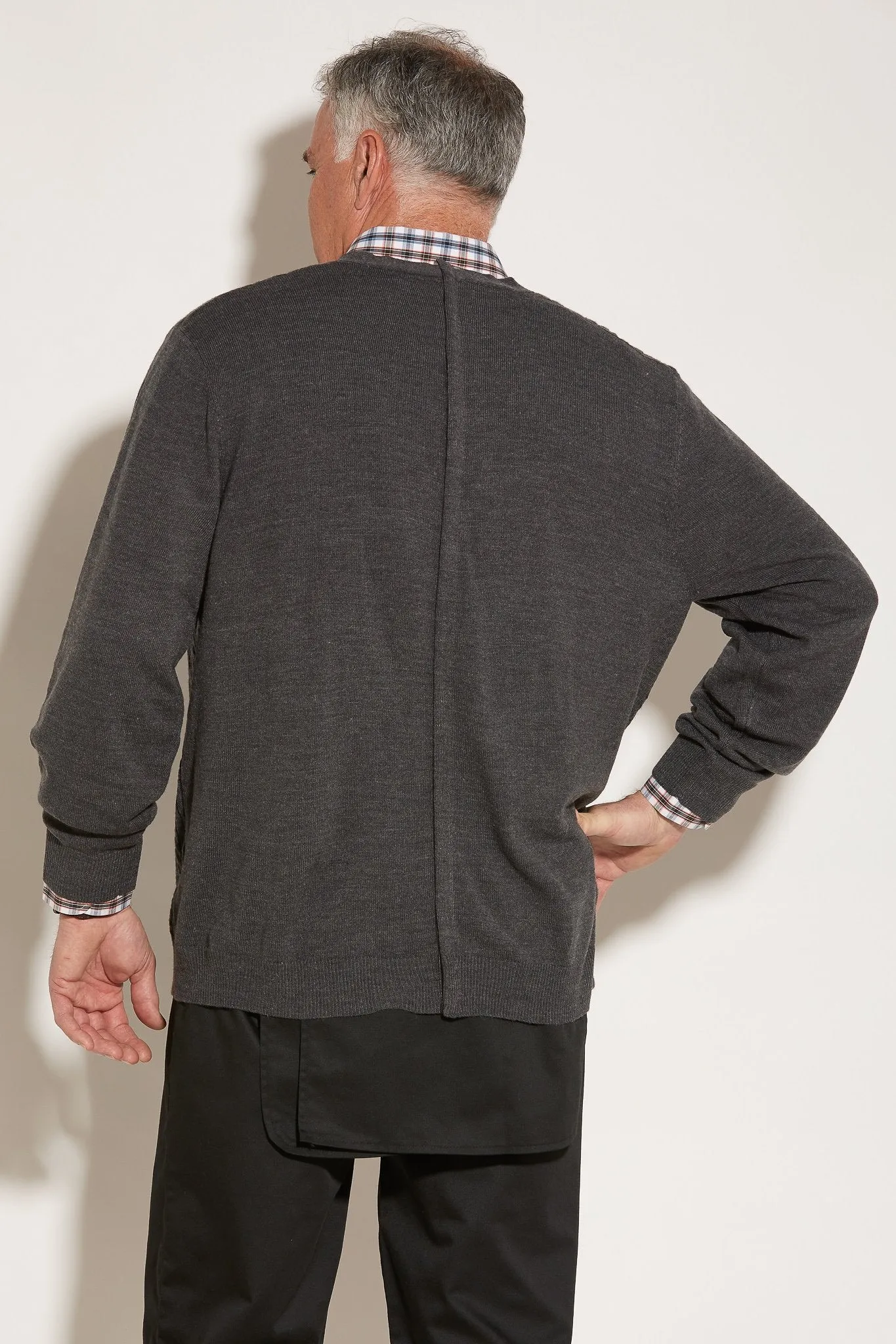 Cardigan for Men - Grey | Adaptive Clothing by Ovidis