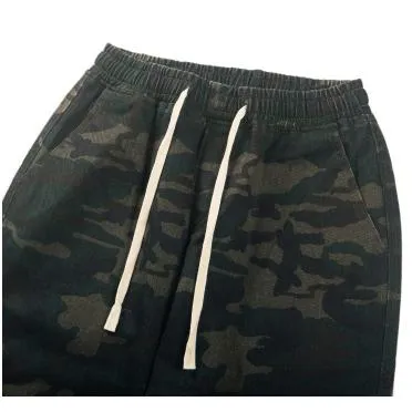 Casual Camouflage Straight Leg Drawstring Straight Leg Pants