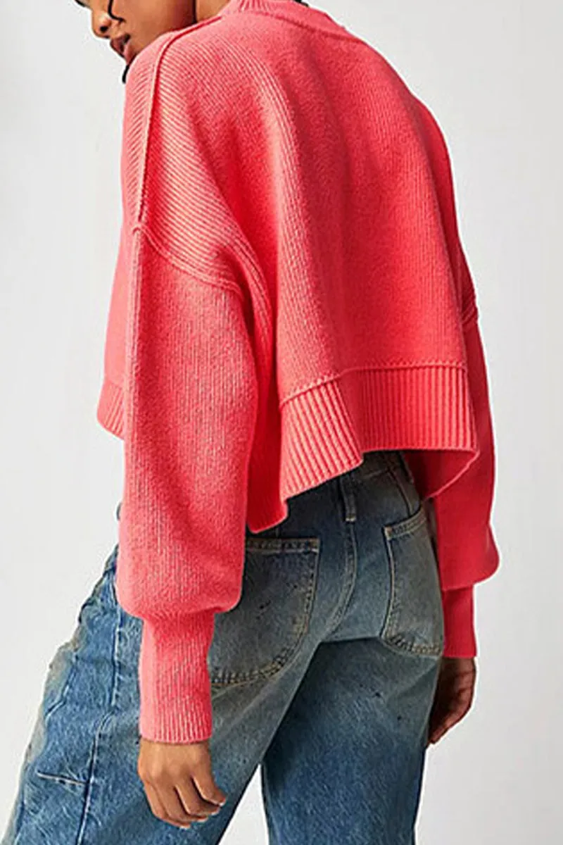 Casual Solid Patchwork O Neck Tops