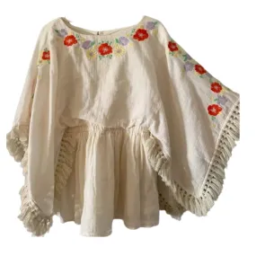 CAT & JACK - KIDS - Embroidered Poncho Blouse