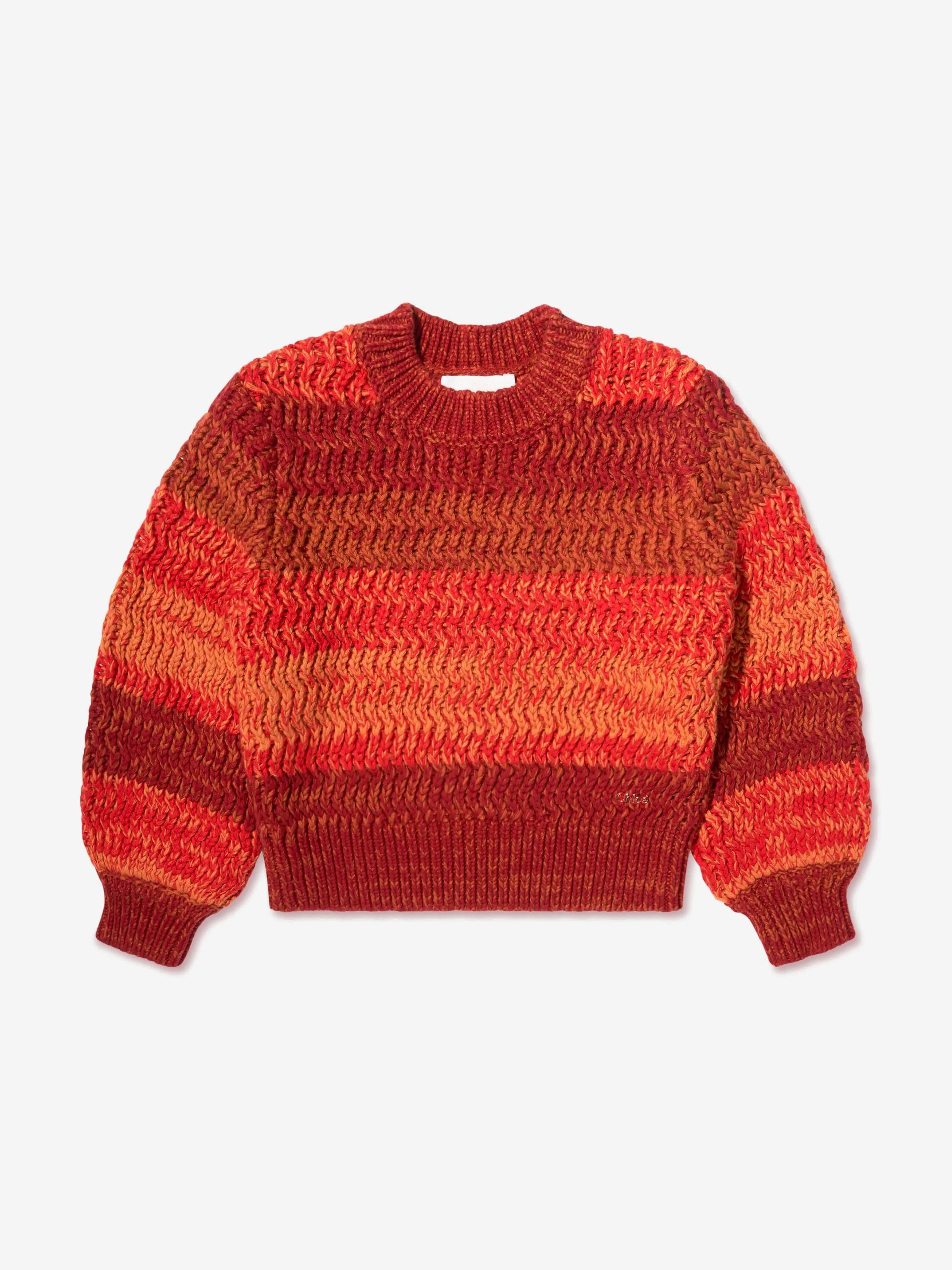 Chloé Girls Knitted Gradient Jumper in Crimson